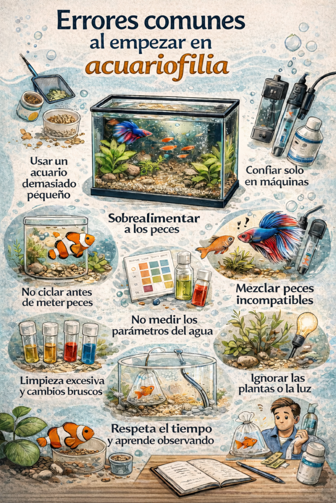infografia de errores en acuariofilia