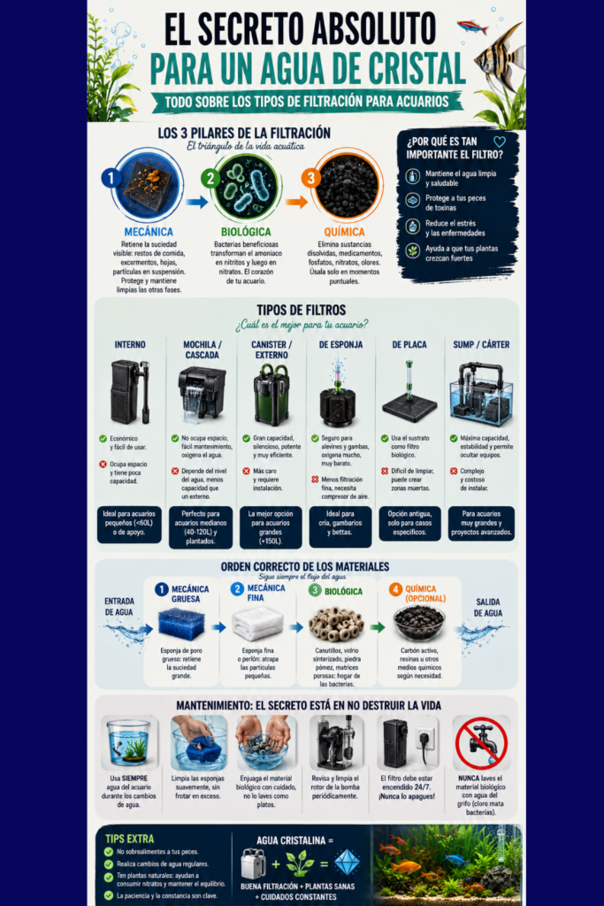aquarium filter types  filtración para acuarios 