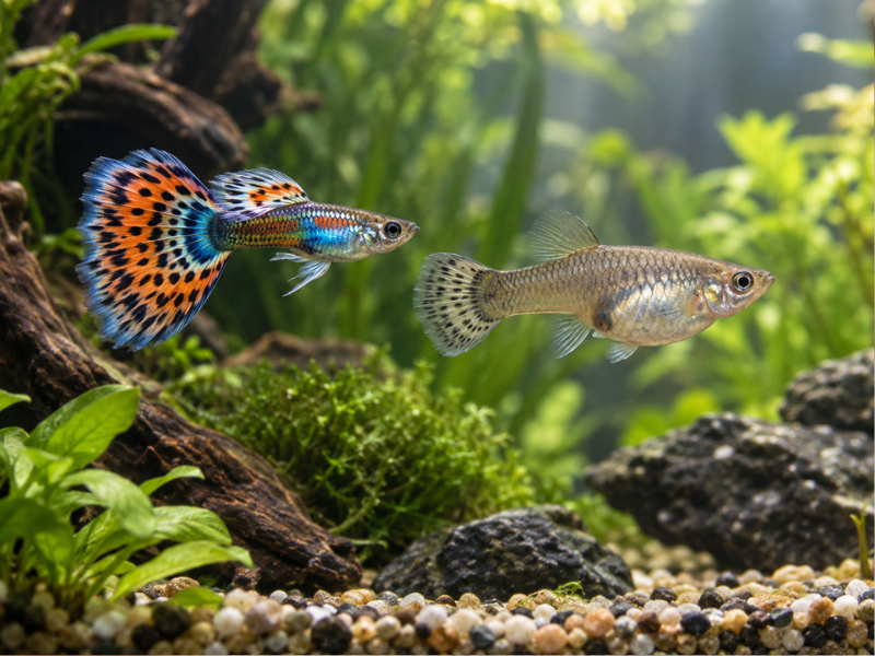 guppys macho y hembra